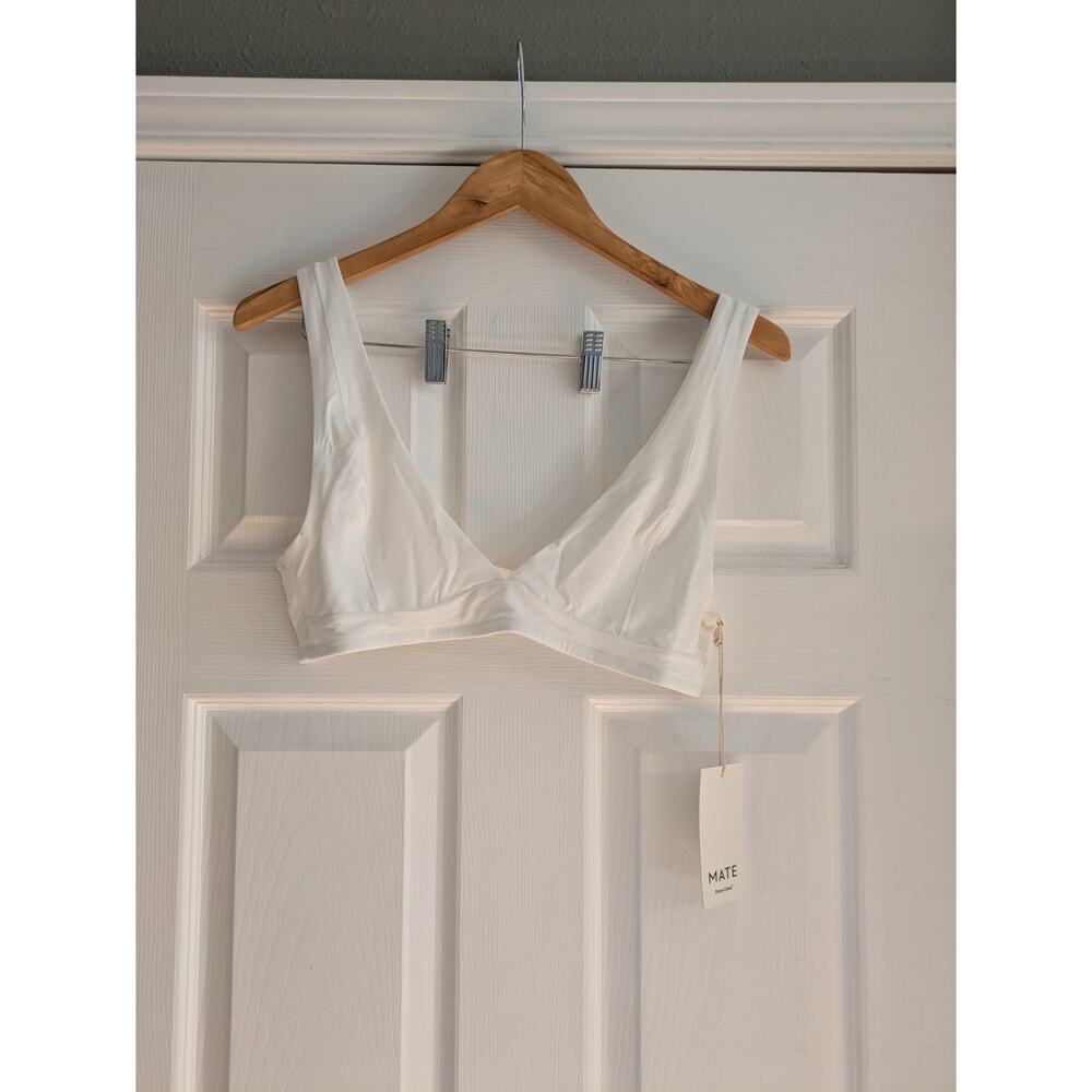 Mate The Label White V-Neck Bralette